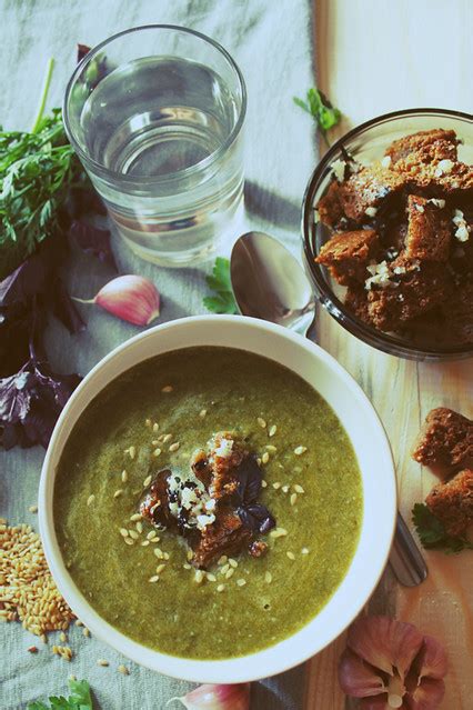 GOOD FOOD: GREEN SOUP WITH GARLIC BASIL CROUTONS