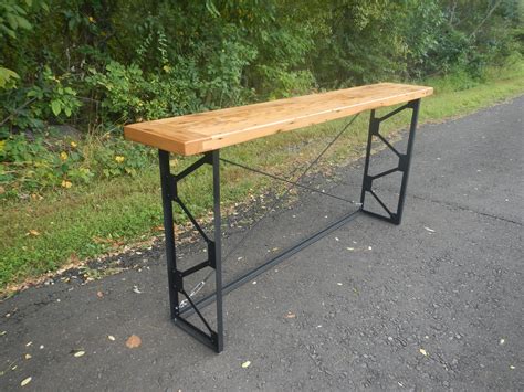Hand Crafted Reclaimed Wood And Welded Steel Console Table / Sofa Table by Don Yacovella ...
