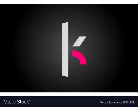 White pink alphabet letter k logo icon design Vector Image