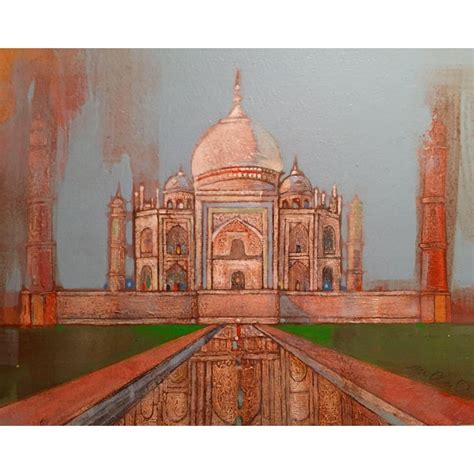 Taj Mahal Watercolor & Acrylic Painting | Chairish