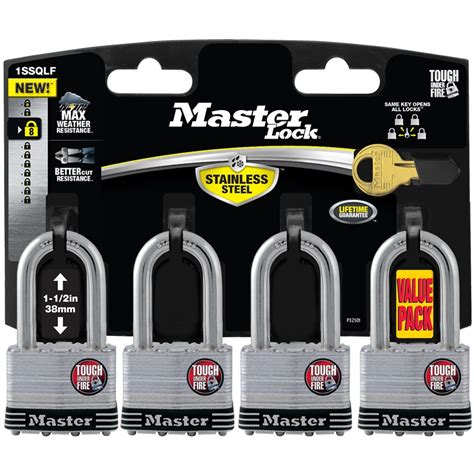 Master Lock 44mm Laminated Stainless Steel Padlock - 4 Pack