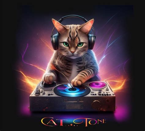 Premium AI Image | Art of the DJ cat style music design