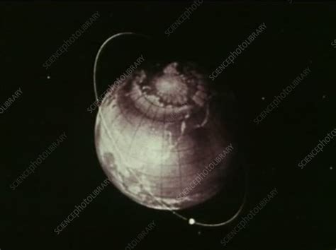 Sputnik 1 in orbit, animation - Stock Video Clip - K006/5794 - Science Photo Library