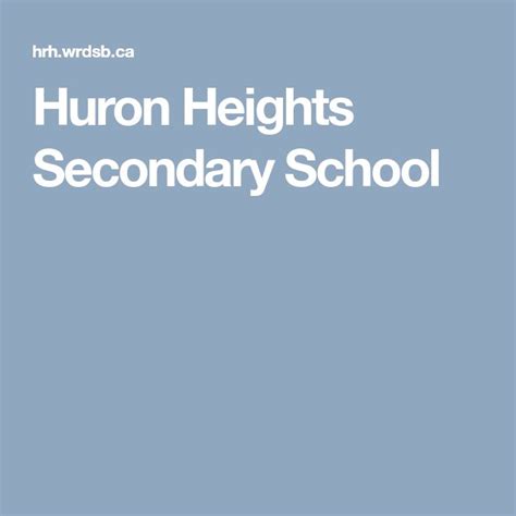 Huron Heights Secondary School | Secondary school, Secondary, Huron