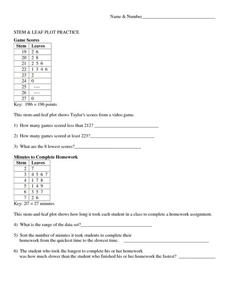 Stem And Leaf Plot Printable Worksheets - Lexia's Blog