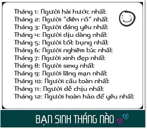 Bạn sinh tháng nào?