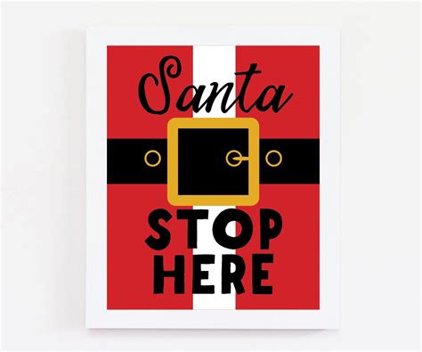 Santa Stop Here Sign-Santa Stop Here Print-8x10-Christmas | Etsy | Santa stop here sign ...