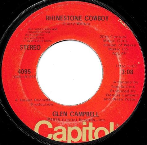 Glen Campbell – Rhinestone Cowboy (1975, Jacksonville pressing, Vinyl ...