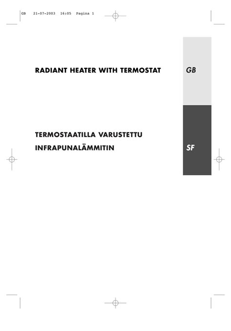 DELONGHI RADIANT HEATER WITH TERMOSTAT INSTRUCTIONS FOR USE Pdf ...