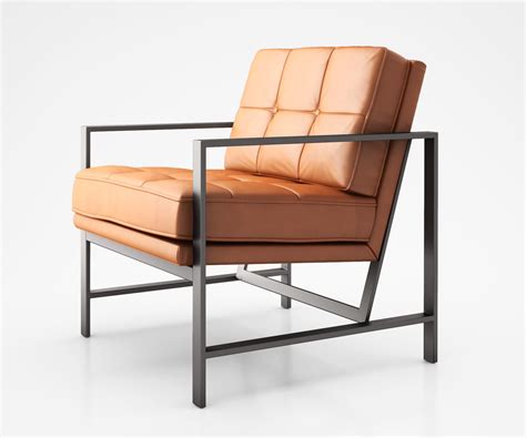 Metal Frame Tufted Leather Chair by West Elm 3D model | CGTrader