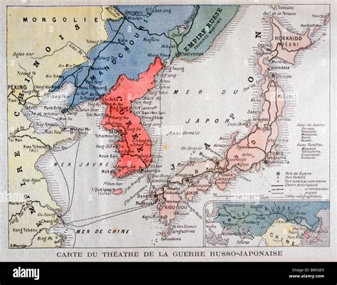 Map of the theatre of the Russo-Japanese War, 1904. Artist: A Meunier Stock Photo - Alamy