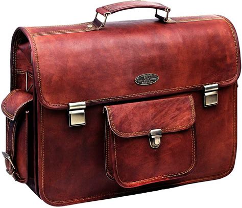 Leather Briefcase Laptop Messenger Bag Office Briefcase College Bag for ...