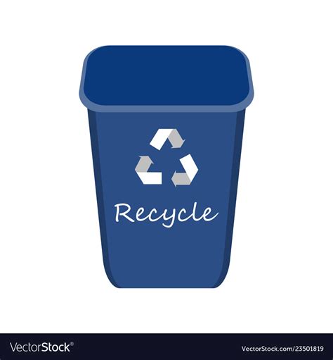 Blue recycle bin with examples for the separation Vector Image