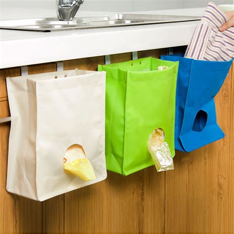 $5.36 AUD - Hanging Plastic Garbage Bags Storage Holder Cabinet Bag Oxford Cloth Green Blue # ...