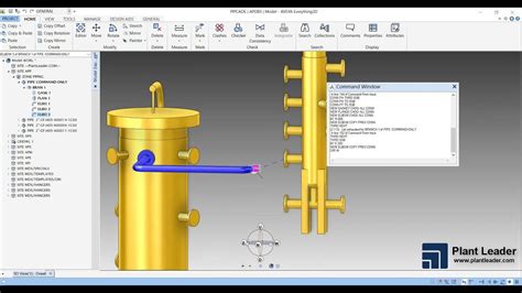 Plant Leader - AVEVA E3D - 3D Model Piping by Command window. - YouTube