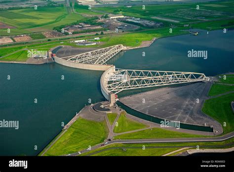 The Netherlands, Rotterdam, Maeslant barrier ( Maeslantkering) . Storm ...