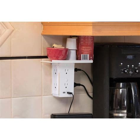 Socket Shelf Cordless Wall Outlet Extender with 6-Outlets and 2 USB ports-LF021124 - The Home ...