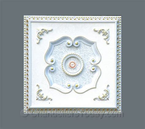 Square Ceiling Medallion #SQUARE-W-089 | Ceiling medallions, Painted ...