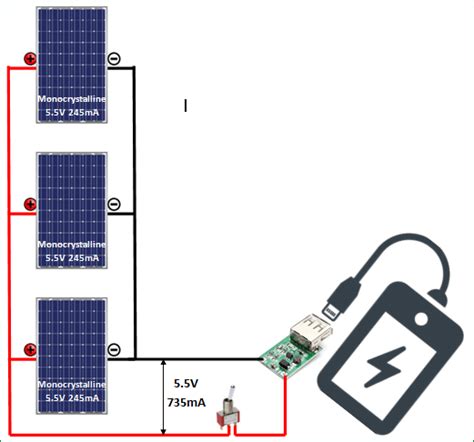 DIY Solar Powered Cell Phone Charger Circuit Diagram