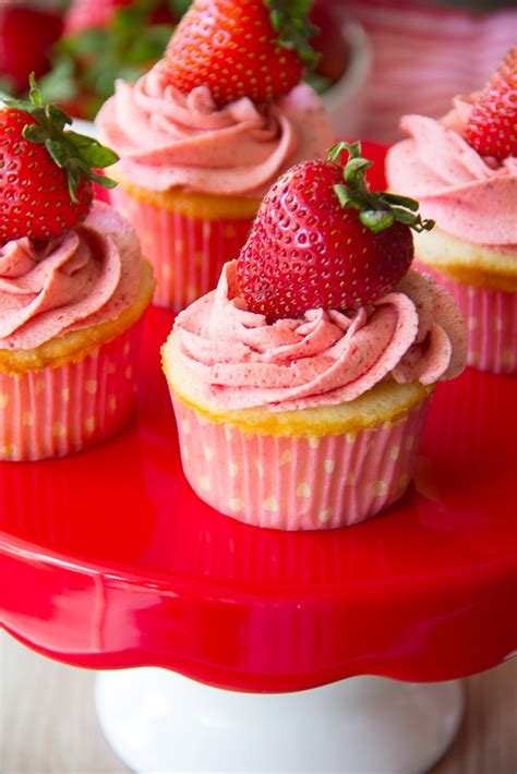 Vanilla Cupcakes with Strawberry Frosting | Say Grace