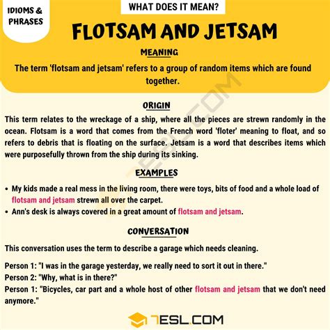 "Flotsam and Jetsam" Meaning, Origin and Examples • 7ESL