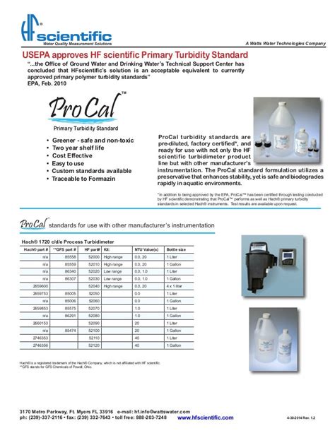 Turbidity Standards for Turbidity Measurement