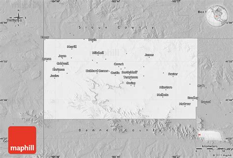 Gray Map of Scotts Bluff County