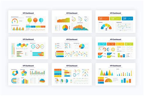 KPI Dashboard Infographic Templates Diagrams for Powerpoint, Illustrator, Keynote, Google Slides ...