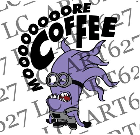 Purple Minion More Coffee SVG PNG EPS File - Etsy