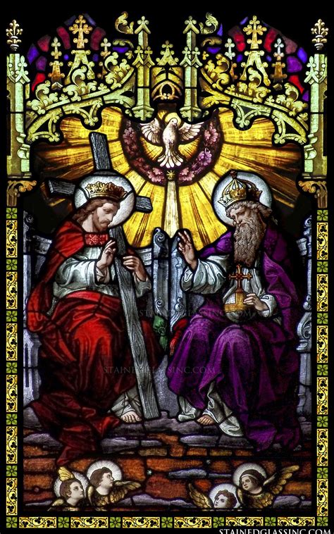 "Father Son and Holy Spirit" Stained Glass Window