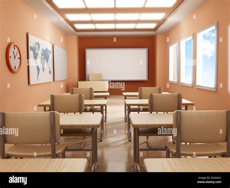 Classroom with empty seats Stock Photo - Alamy