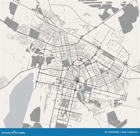 Map of the City of Nur-Sultan, Kazakhstan Stock Illustration ...