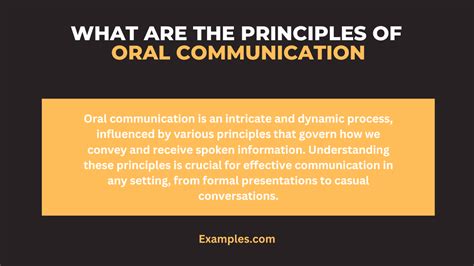 Principles of Oral Communication - 29+ Examples