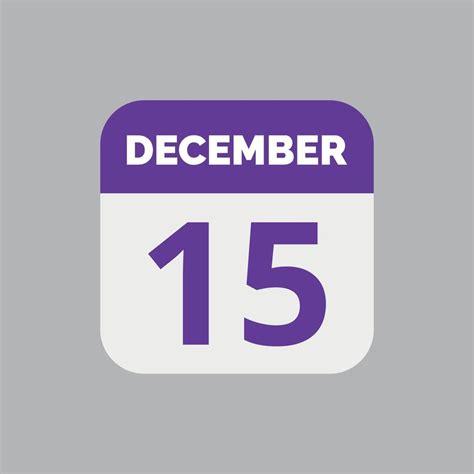 December 15 Calendar Date Icon 23201763 Vector Art at Vecteezy