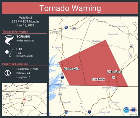 NWS GSP on Twitter: "Tornado Warning continues for Mooresville NC, China Grove NC and Landis NC ...