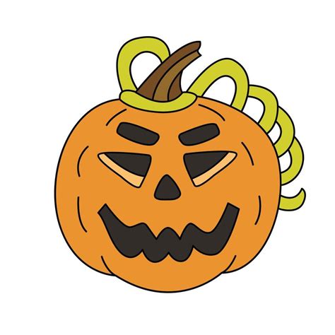 Hand drawn vector illustration of a Jack O lantern pumpkin. Great for ...