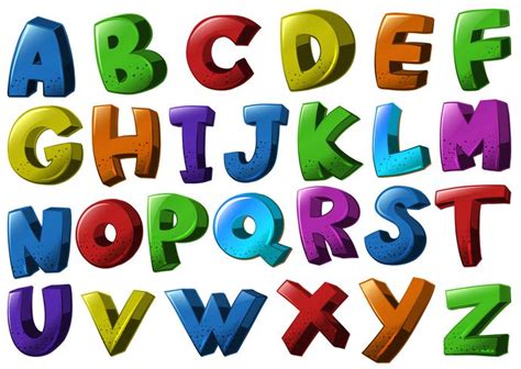 English alphabet fonts in different colors 430823 Vector Art at Vecteezy