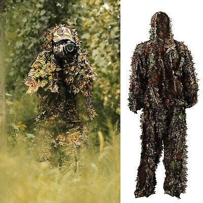 3D GHILLIE SUIT Set Sniper Train Leaf Jungle Forest Wood Hunting Camouflage $20.99 - PicClick