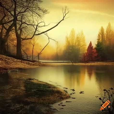 Modern style autumn landscape