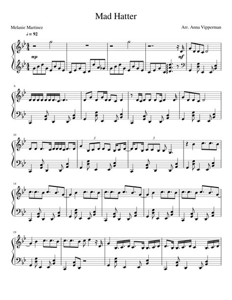 Mad Hatter Sheet music for Piano (Solo) | Musescore.com