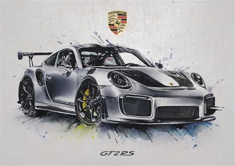 Image of Porsche 911 GT2 RS Watercolour Poster Print