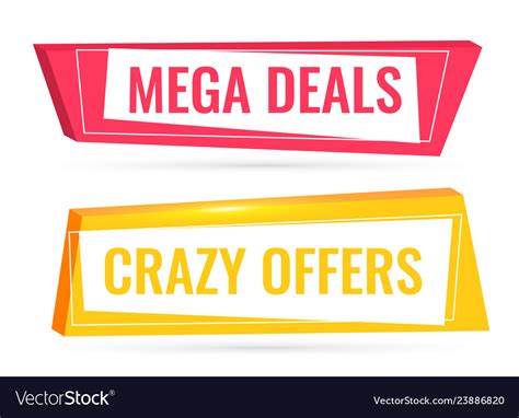 Deals and offers sale banner in 3d style Vector Image