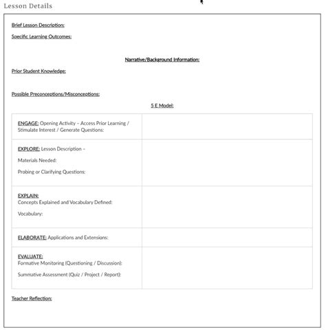 Lesson Planning Template Examples – Atlas In Blank Unit Lesson Plan Template