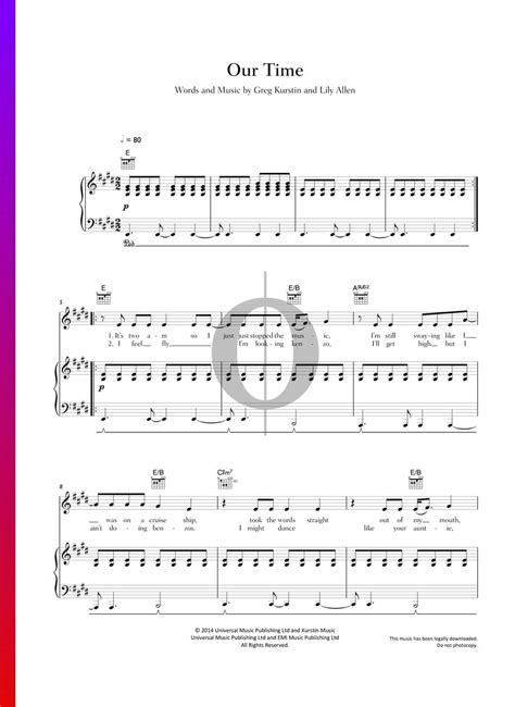 Our Time (Lily Allen) Piano Sheet Music - OKTAV