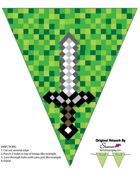 Banderin | Minecraft party decorations, Minecraft printables, Minecraft birthday party