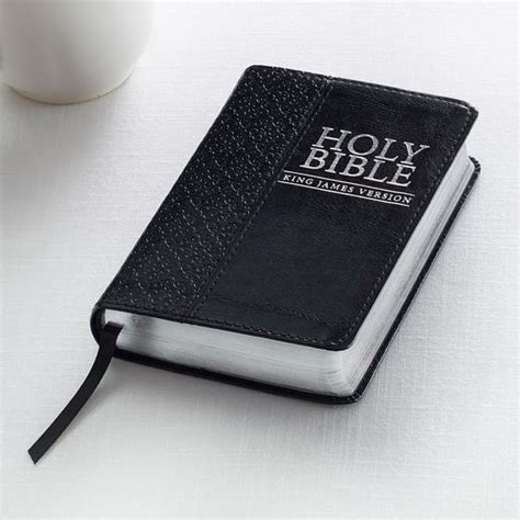 KJV Holy Bible, Mini Pocket Black Faux Leather Bible, Red Letter Edition, King James Version ...