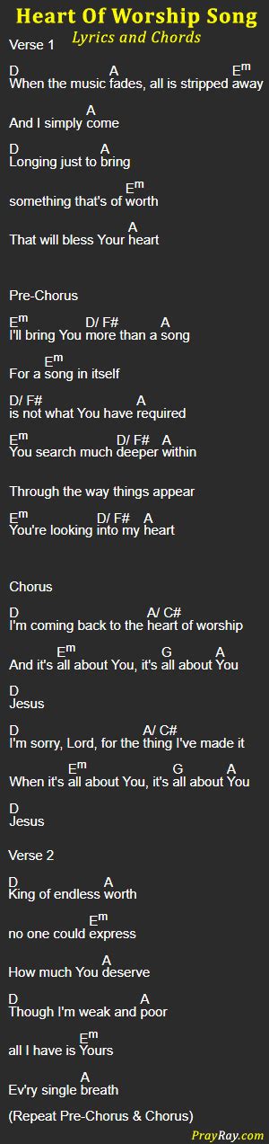 HEART OF WORSHIP SONG, Lyrics and Chords by Matt Redmann