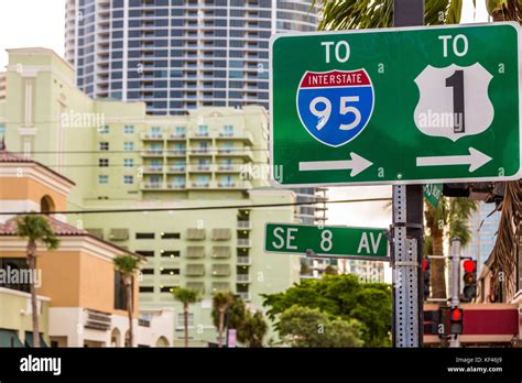 Road signs to Interstate 95 and US 1 Florida, USA United States of ...