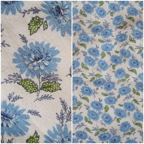 Vintage Blue Floral Fabric/ 1940s-50s Sky Blue Chrysanthemum | Etsy | Floral fabric, Start ...