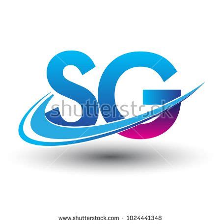 initial letter SG logotype company name colored blue and magenta swoosh design. vector logo for ...